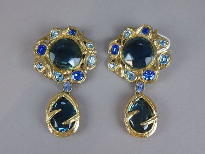 YVES SAINT LAURENT Pair of gold metal parade...