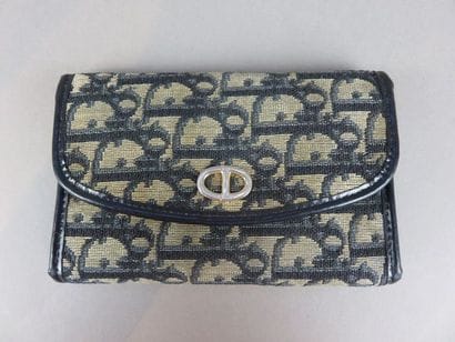 CHRISTIAN DIOR Wallet in canvas and navy...