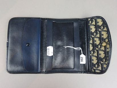 CHRISTIAN DIOR Wallet in canvas and navy...