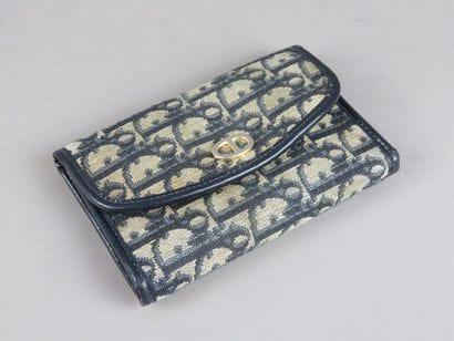 CHRISTIAN DIOR Wallet in canvas and navy...