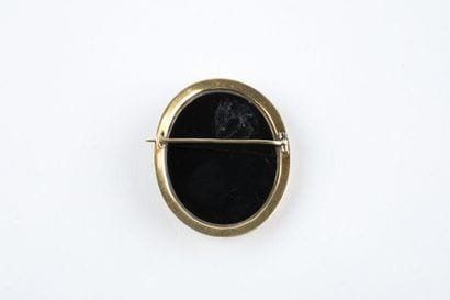 Broche camée coquillage collée sur une plaque...