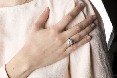 Bague solitaire platine ornée d'un diamant...