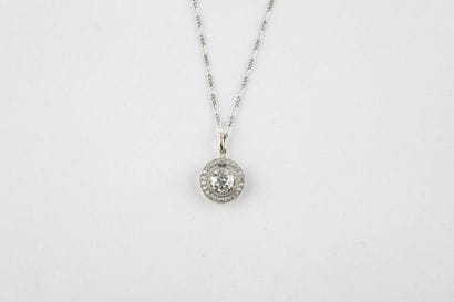 Chaine en platine, maille alternée 1/3 agrémentée...