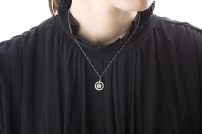 Chaine en platine, maille alternée 1/3 agrémentée...