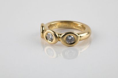 CHAUMET Yellow gold rush ring enhanced with...