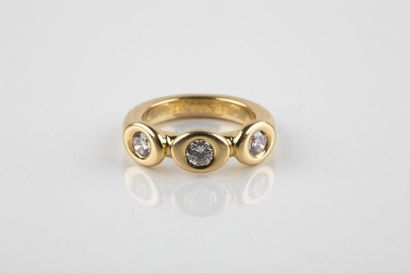 CHAUMET Yellow gold rush ring enhanced with...