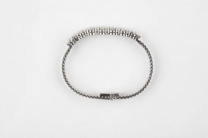 Bracelet in white gold mesh mesh flat ear,...