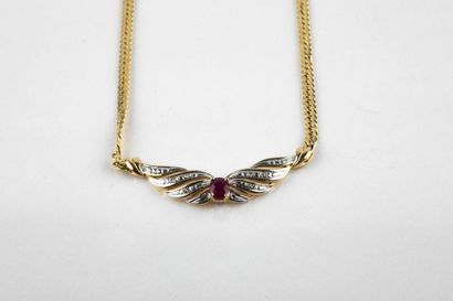 Necklace in yellow English mesh gold composed...