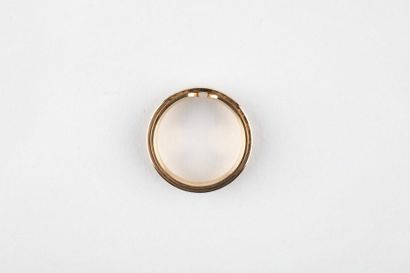 Brushed pink gold wedding ring enhanced with...