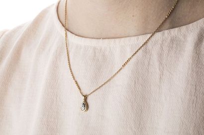 Yellow gold chain, round convict mesh alternating...