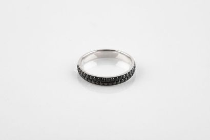 Half wedding ring set with black diamonds...