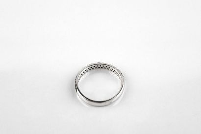 Half wedding ring set with black diamonds...