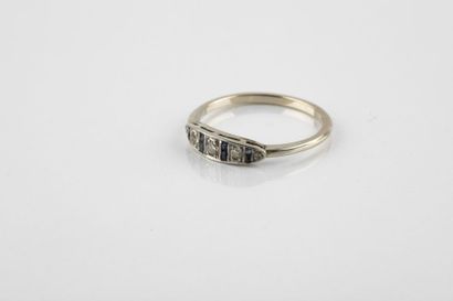 Ring in white gold and platinum, composed...
