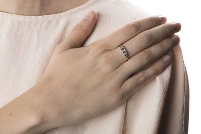 Ring in white gold and platinum, composed...