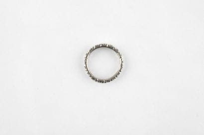American white gold wedding ring, set with...