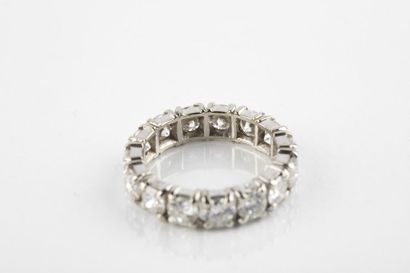 American white gold wedding ring adorned...