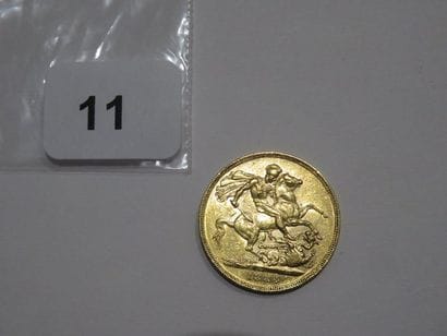 Monnaie or - Souverain Victoria jeune 1884...