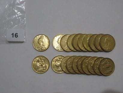 Monnaies or - Lot de 20 x Souverain Victoria...
