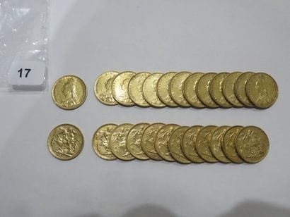Monnaies or - Lot de 25 x Souverain Victoria...