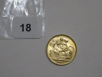 Monnaie or - Souverain Victoria tête voilée...