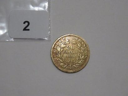 Monnaie or - 20 Francs Napoléon III tête...