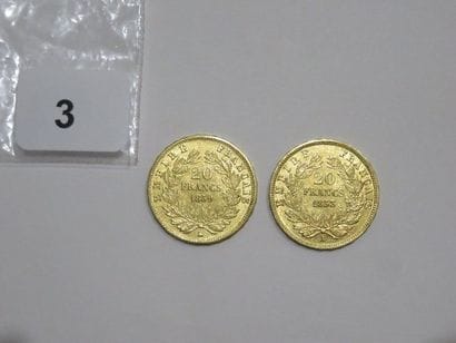Monnaies or - Lot de 2 x Faux 20 Francs Napoléon...