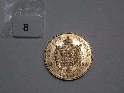 Monnaie or - 100 Francs Napoléon III tête...