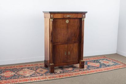 Mahogany and mahogany veneer secretary opening...