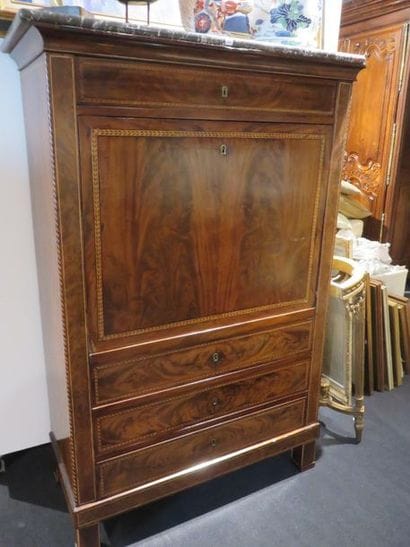 Mahogany secretary and nets (reported). It...