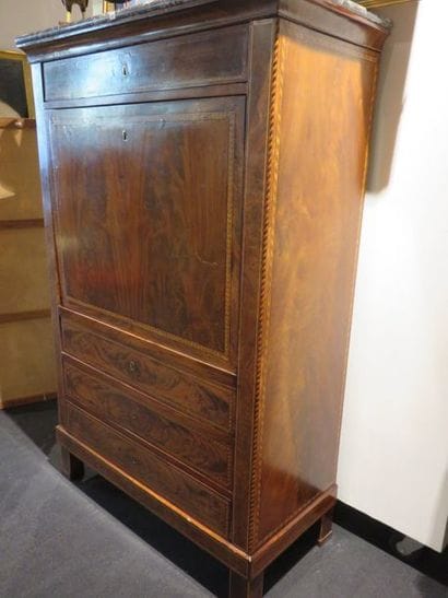 Mahogany secretary and nets (reported). It...