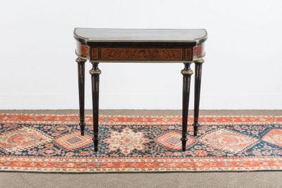 Game table in blackened wood veneer, ambony...