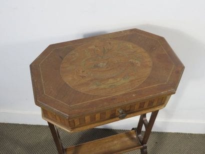 Small working table inlaid on the octagonal...
