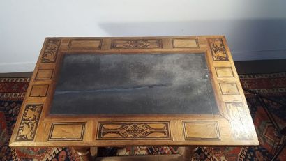 Changer table in walnut with maple inlaid...