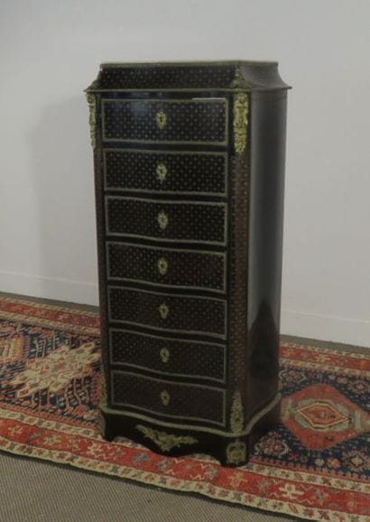 Secretary desk in inlaid with flowers and...