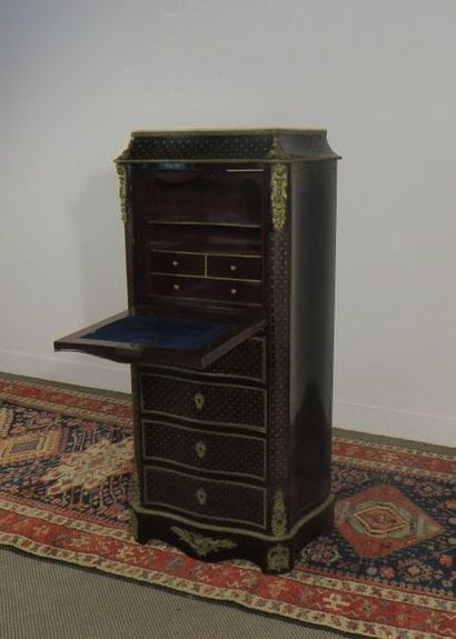 Secretary desk in inlaid with flowers and...