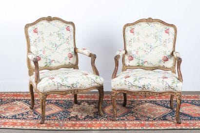 Pair of large lacquered beechwood Queen's...