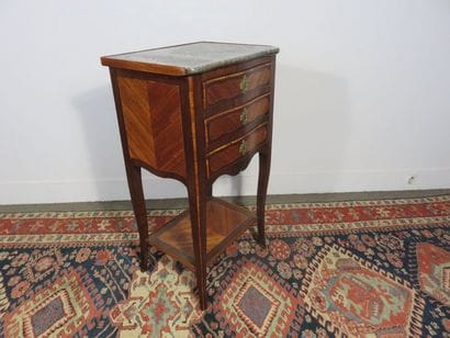 Rosewood veneer ragpot, straight and poly-lobed...