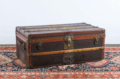 VUITTON Trunk in monogrammed canvas, with...