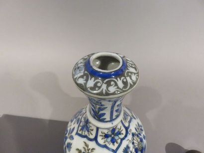 IRAN Ceramic vase, narghilé base, with floral...