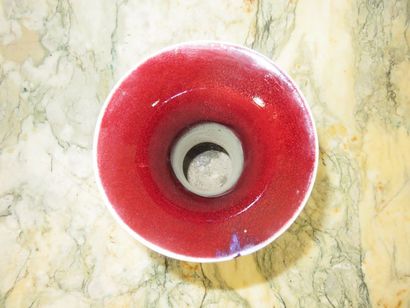 CHINA Long open neck vase in glazed ceramic...