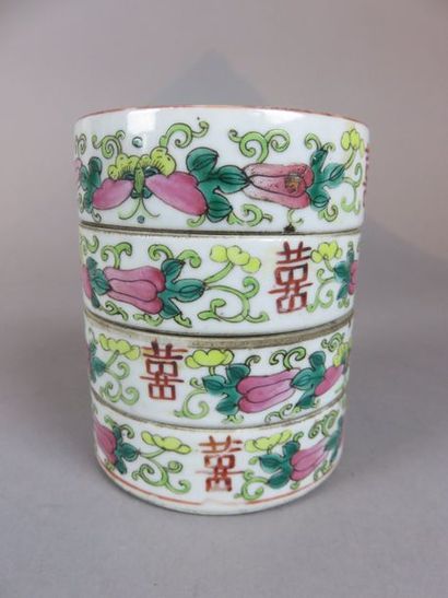 CHINA, Canton Four superimposed larder boxes,...