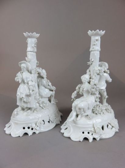 MEISSEN, in the taste of Two candlesticks...
