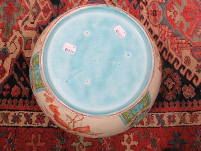 Important ceramic planter with polychrome...