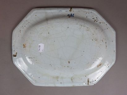 ROUEN Pair of earthenware dishes decorated...