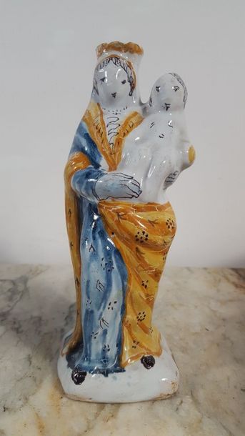 CENTER of FRANCE Virgin and Child in polychrome...