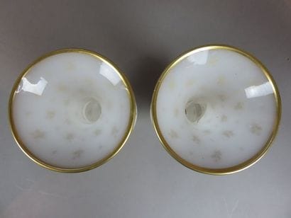 Paire de vases à col cornet et piétement...