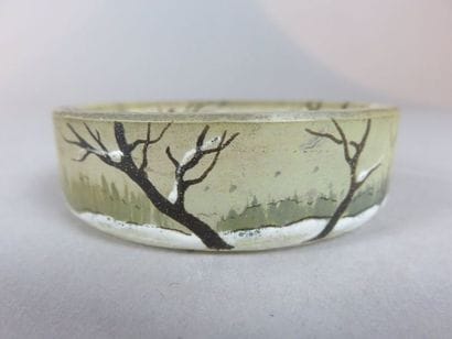 LEGRAS Petite coupelle en verre à décor émaillé...