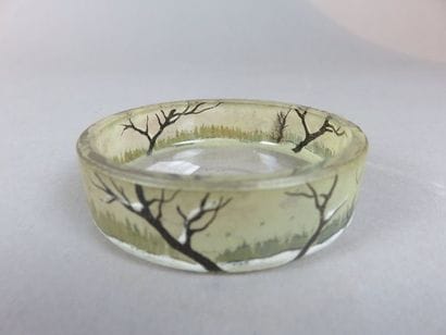 LEGRAS Petite coupelle en verre à décor émaillé...