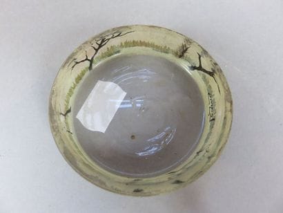 LEGRAS Petite coupelle en verre à décor émaillé...