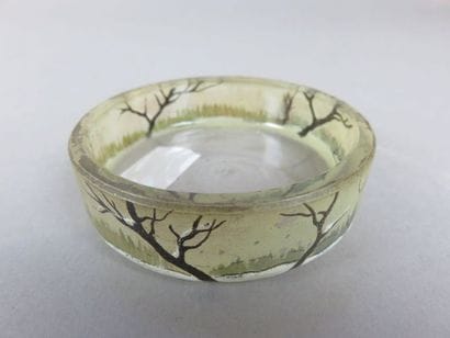 LEGRAS Petite coupelle en verre à décor émaillé...